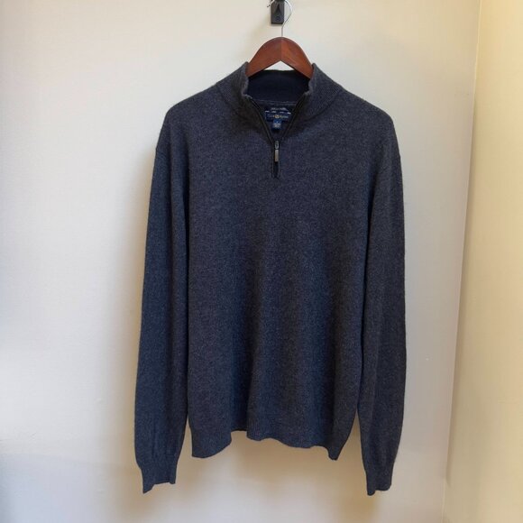 Club Room Men's Cashmere Quarter-Zip Sweater - Picture 2 of 8